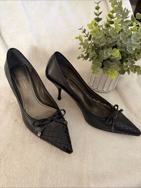 Paolo Black Quilted Pointed-Toe Stiletto Pumps